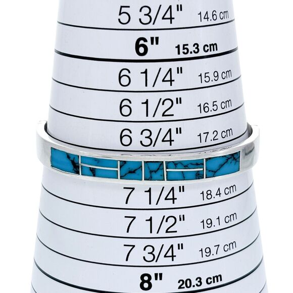 Vintage Mexican Taxco TM-39 Sterling Silver 925 Dyed Howlite Bangle Bracelet 7" - Picture 7 of 8